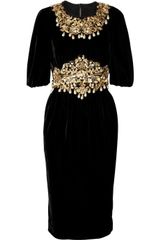 Dolce & Gabbana Embellished Velvet Dress