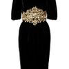 Dolce & Gabbana Embellished Velvet Dress in Gold (black) - Lyst