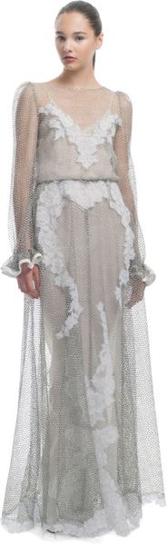 Francesco Scognamiglio Ss Honeycomb Lace Gown - Lyst