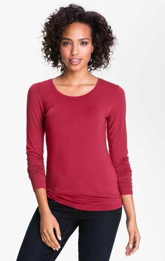 Halogen Crewneck Stretch Modal Tee - Lyst