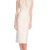 L'wren Scott Ss Gold Plaid Tweed and Gold Chantilly Lace Dress in Gold (gold/cream) - Lyst