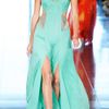 Matthew Williamson Ss Crinkle Chiffon Embroidered Cut Out Gown in Green (soft jade) - Lyst