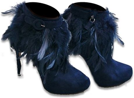 Nicholas Kirkwood Feather Boot Navy Suede in Blue (navy) - Lyst