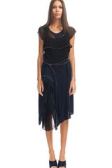 Nina Ricci Ss Silk Crepe Zippered Dress
