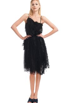 Nina Ricci Ss Fishnet and Point Desprit Dress - Lyst