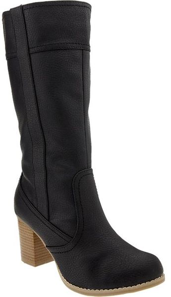 Old Navy Fauxleather Sidezip Boots in Black | Lyst