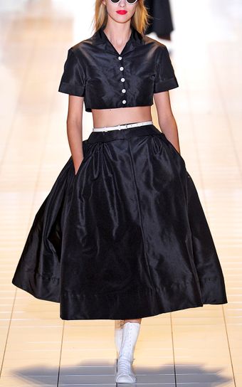 Rochas Darkest Blue Full Silk Faille Skirt - Lyst
