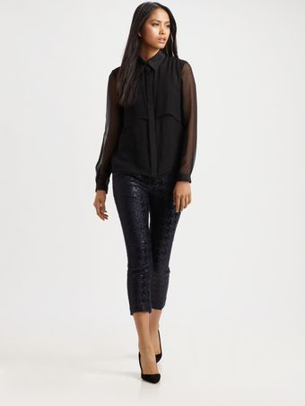 Tibi Silk Chiffon Shirt - Lyst