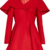 Alexander Mcqueen Woolfelt Coat in Red - Lyst