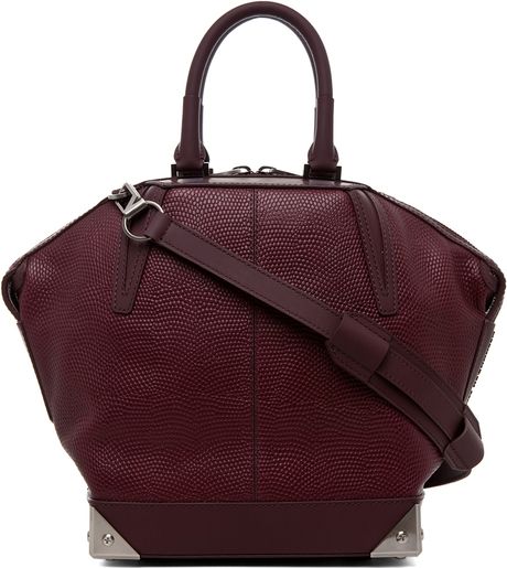Alexander Wang Small Emile Lizard Print Tote in Oxblood in Red (oxblood) - Lyst