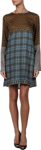 Alysi Short Dress in Multicolor (khaki) - Lyst