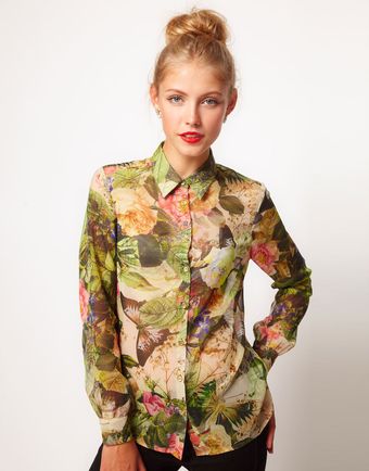 ASOS Collection Asos Shirt with Digital Floral - Lyst