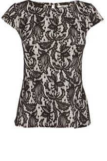 Oasis Bonded Lace Peplum Top - Lyst