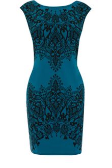 Oasis Scuba Lace Print Dress - Lyst
