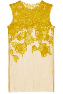 Vera Wang Ss Chantilly Lace Tank in Chartreuse - Lyst