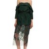 Vera Wang Ss Silk Faille Offtheshoulder Top in Green (cypress green) - Lyst