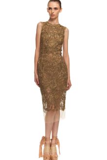 Vera Wang Ss Embroidered Lace Sheath Dress - Lyst