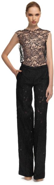 Vera Wang Ss Lace Jacquard Pajama Trousers - Lyst