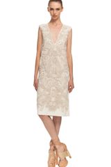 Vera Wang Ss Soutache Embroidered Shift Dress
