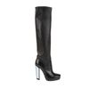 Yves Saint Laurent Smooth Leather Boots with Angled Square Toe and Mirror Accents At Pyramid Heel in Black - Lyst