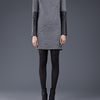 10 Crosby By Derek Lam Half Leather Sleeve Dress in Gray - Lyst