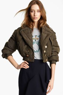Burberry Prorsum Mulberry Silk Crop Puffer Jacket - Lyst
