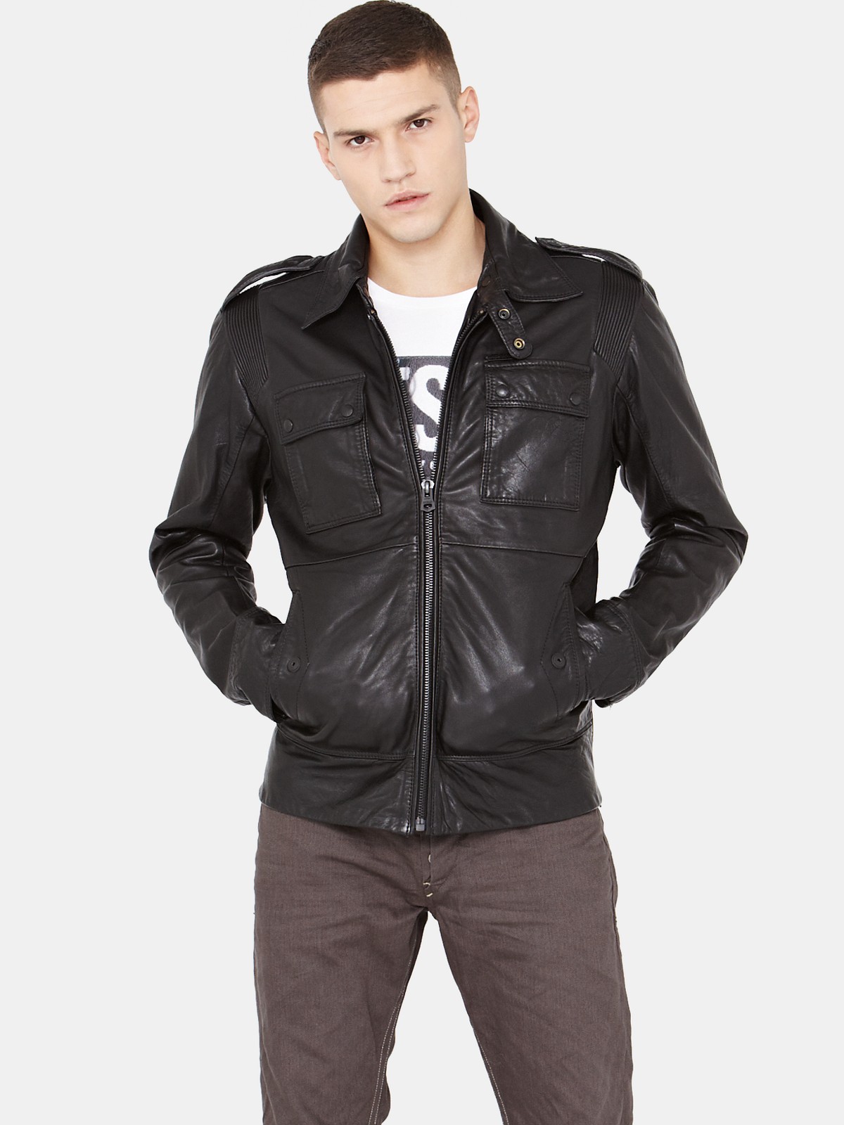 Diesel Diesel Mens Leather Jacket in Black for Men Lyst