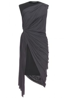 Lanvin Neoprene Dress with Jersey Draping - Lyst