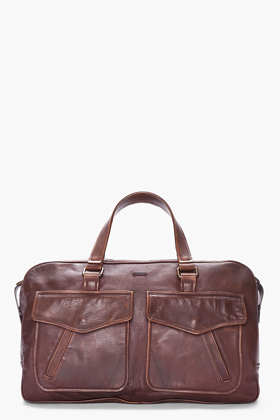 Dsquared² Leather Clayton Duffle Bag in Brown for Men | Lyst