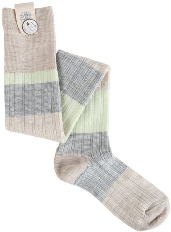 Free People Merino Wool Stripe Socks in Mint - Lyst