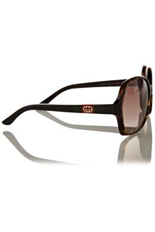 Gucci Ladies S Dark Havana Sunglasses - Lyst