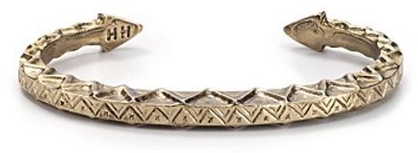 House Of Harlow 14k Gold Plated Zig Zag Tribal Bangle in Gold - Lyst