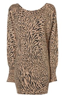 Jane Norman Animal Print Batwing Jumper Dress - Lyst