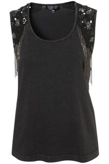 Topshop Chain Shoulder Tank Top - Lyst