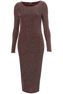 Topshop Lurex Midi Bodycon Dress - Lyst