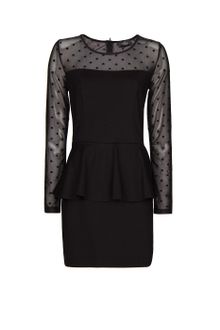 Mango Peplum Zebra Flocking Dress - Lyst