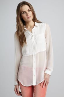 Free People Sheer Blouse - Lyst
