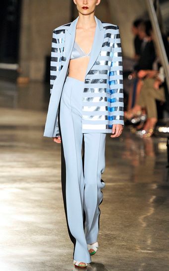 Jonathan Saunders  Thick Stripe Blue Michaela Jacket - Lyst