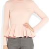 Alexander Mcqueen Stretch Woolblend Peplum Top in Pink - Lyst