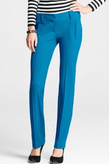 Ann Taylor Stretch Crepe Pintuck Slim Leg Pants - Lyst