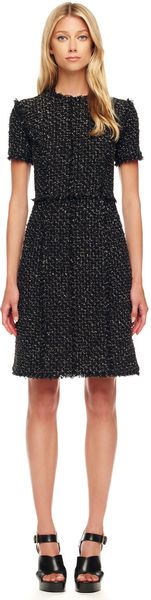 Michael Kors Metallic Tweed Dress - Lyst