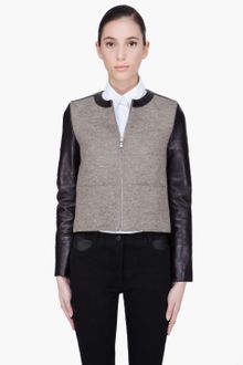 Neil Barrett Brown Combo Leather Biker Jacket - Lyst