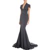 Zac Posen Cap Sleeve Gown in Gray (grey) - Lyst