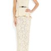 Alessandra Rich Stretchcrepe and Lace Peplum Gown in White - Lyst