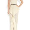 Alessandra Rich Stretchcrepe and Lace Peplum Gown in White - Lyst