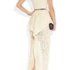 Alessandra Rich Stretchcrepe and Lace Peplum Gown in White - Lyst
