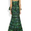 Alice + Olivia Tiered Silksatin and Chiffon Peplum Gown in Green - Lyst