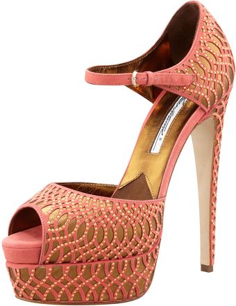 Brian Atwood Tribeca Suede Mary Jane Pump - Lyst