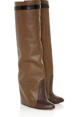 Givenchy Leather Knee Wedge Boots
