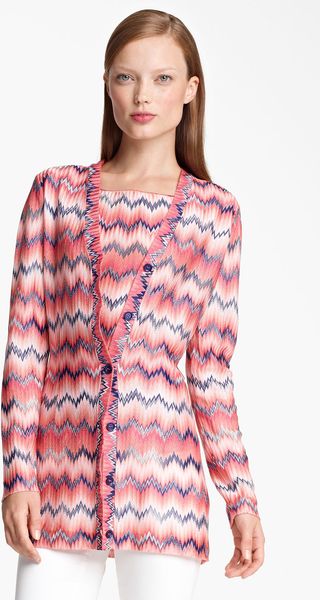Missoni Zigzag Long Cardigan - Lyst